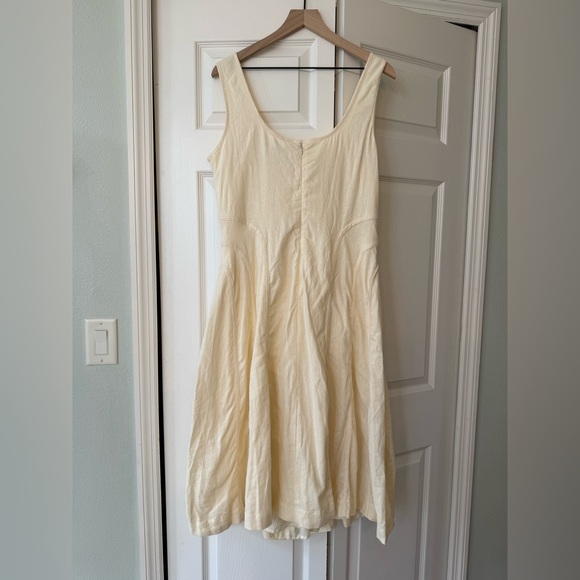 House of Harlow 1960 Cream Linen Blend Midi Dress. Size L - Picture 5 of 7